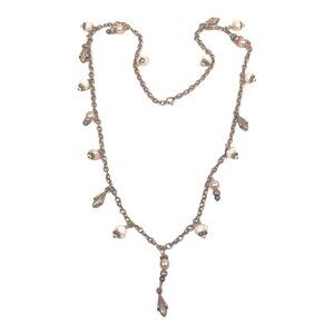 Vintage Lariat Y-Drop Necklace 20” Regency Sterling Silver 925 Pearl Dangle Gift